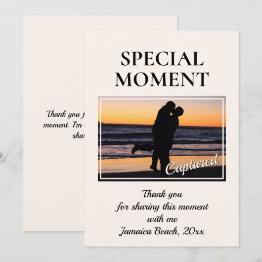 Aangepast foto SPECIAL MOMENT Hartelijk dank Bedankkaart (Voorkant / Achterkant)