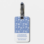 Aangepast fotoassy Seashell-patroon Bagagelabel (Achterkant verticaal)