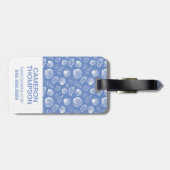 Aangepast fotoassy Seashell-patroon Bagagelabel (Achterkant horizontaal)