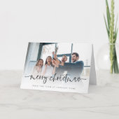 Aangepast fotobedrijf Logo Merry Kerstmis vouwd Feestdagen Kaart (Voorkant)