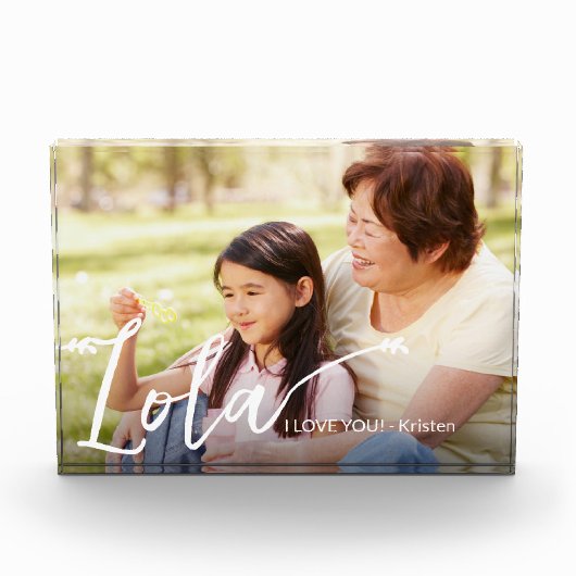 Aangepast fotobericht Naam Lola Script Fotoblokken (Voorkant)