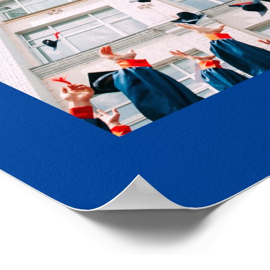 Aangepast fotoblauw Afstuderen van de School van 2 Poster (Hoek)