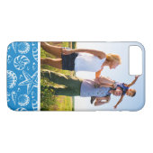 Aangepast fotoblauw balkpatroon Case-Mate iPhone case (Achterkant (Horizontaal))