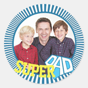 Aangepast fotoboek Super Pap Comic Book Ronde Sticker