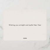 Aangepast fotoboog Nieuwjaarsgroet Folie Feestdagenkaart (Achterkant)