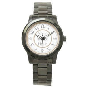 Aangepast fotobruin Modern minimalistisch Horloge