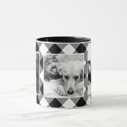 Aangepast fotobufferpatroon voor familie - wit mok (Midden)