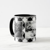 Aangepast fotobufferpatroon voor familie - wit mok (Voorkant links)