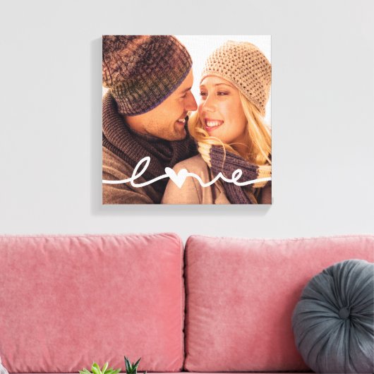 Aangepast fotocanvas | Hand getrokken liefde overl Canvas Afdruk (Insitu (Woonkamer))