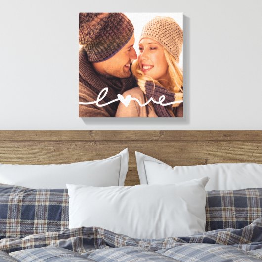 Aangepast fotocanvas | Hand getrokken liefde overl Canvas Afdruk (Insitu (Slaapkamer))