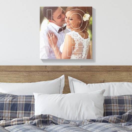 Aangepast fotocanvas LOVE Canvas Afdruk (Insitu (Slaapkamer))