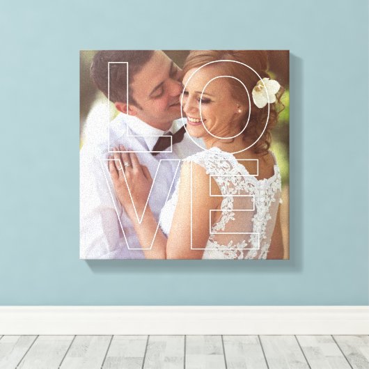 Aangepast fotocanvas LOVE Canvas Afdruk (Insitu (Houten vloer))