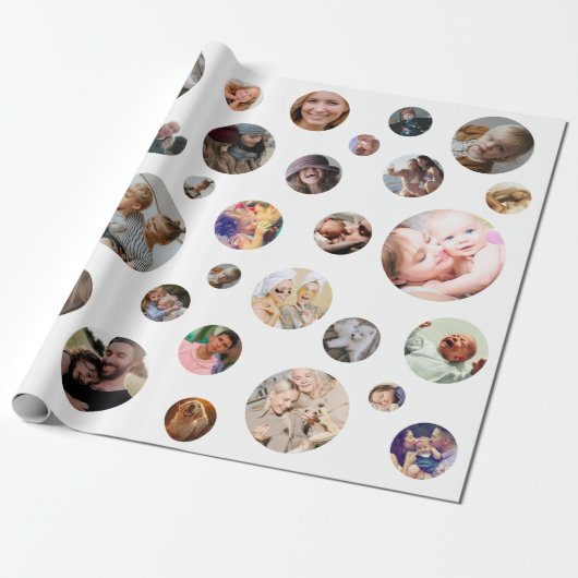 Aangepast fotocollage 36 cadeaupapier (Uitgerold)