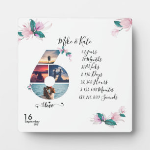 Aangepast fotocollage 6e Jubileum voor BF & Gf Fotoplaat