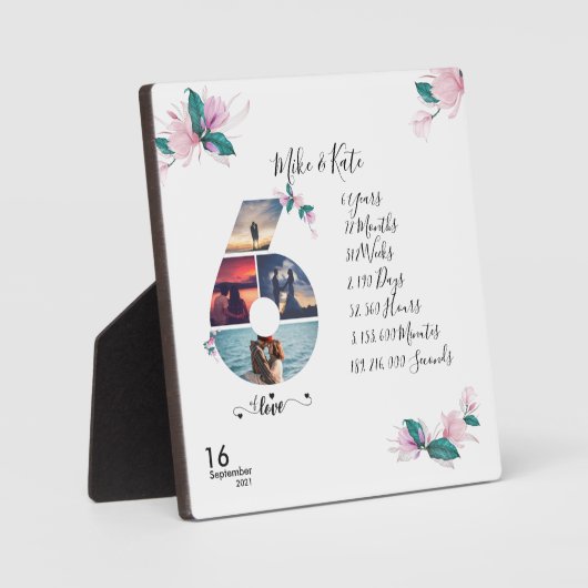 Aangepast fotocollage 6e Jubileum voor BF & Gf Fotoplaat (Voorkant)