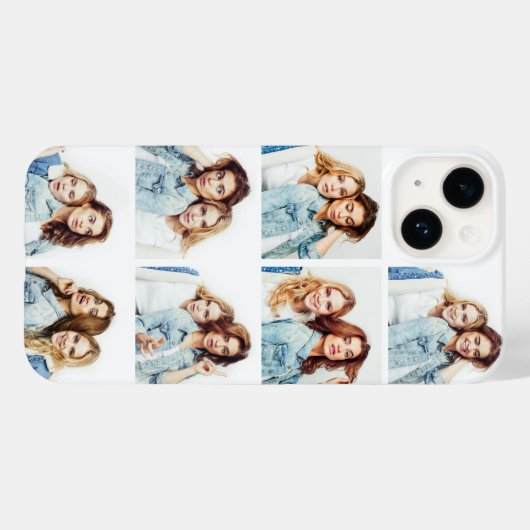 Aangepast fotocollage 7 vierkante foto's wit Case-Mate iPhone case (Achterkant (horizontaal))