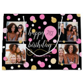 Aangepast fotocollage Birthday Roze Groot Cadeauzakje (Voorkant)