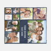 Aangepast fotocollage blauw fleece deken (Voorkant (Horizontaal))