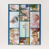 Aangepast fotocollage blauw maassteenraster legpuzzel (Verticaal)