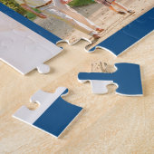 Aangepast fotocollage blauw maassteenraster legpuzzel (Zijkant)