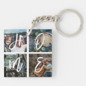 Aangepast fotocollage-calligrafie-hokje sleutelhanger (Achterkant)