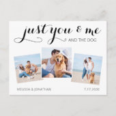 Aangepast fotocollage Dog Weddenschap net getrouwd Aankondigingskaart (Voorkant)