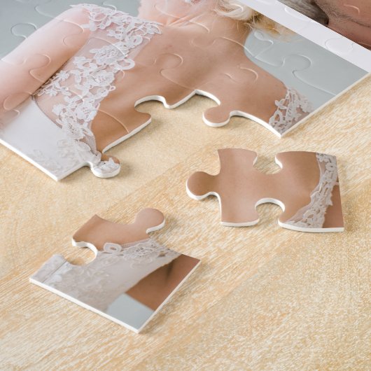 Aangepast fotocollage en monogram legpuzzel (Zijkant)