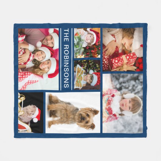 Aangepast fotocollage fleece deken (Voorkant (Horizontaal))