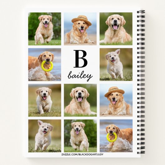 Aangepast fotocollage Fun Monogram Creëer je eigen Notitieboek (Achterkant)