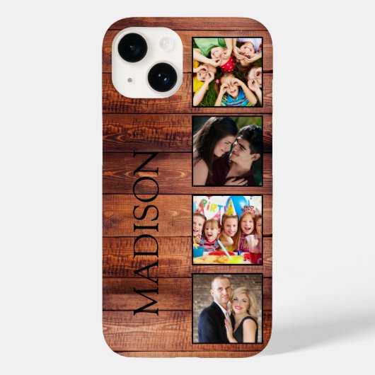 Aangepast fotocollage, geregenereerd hout Case-Mate iPhone case (Achterkant)