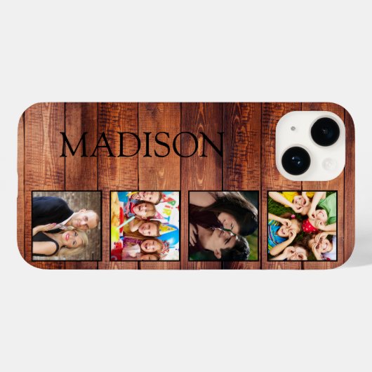 Aangepast fotocollage, geregenereerd hout Case-Mate iPhone case (Achterkant (horizontaal))