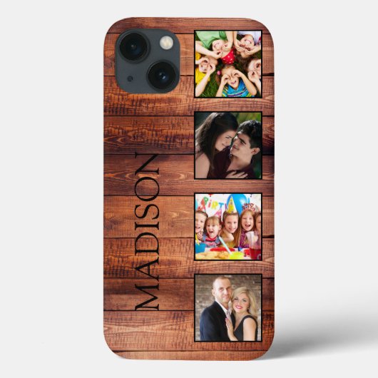 Aangepast fotocollage, geregenereerd hout Case-Mate iPhone case (Achterkant)