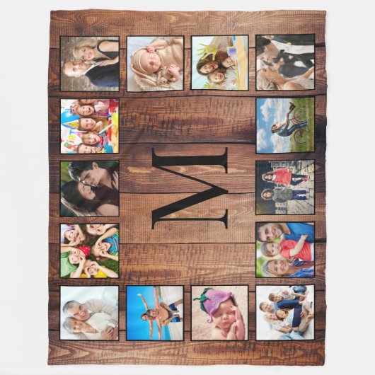 Aangepast fotocollage, geregenereerd hout fleece deken (Voorkant)