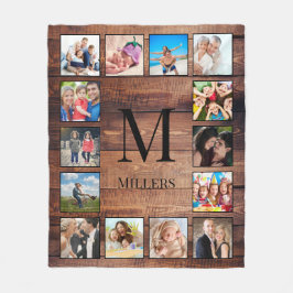 Aangepast fotocollage, geregenereerd hout fleece deken