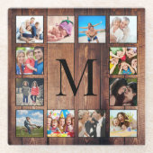 Aangepast fotocollage, geregenereerd hout glazen onderzetter (Voorkant)