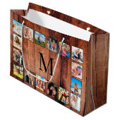 Aangepast fotocollage, geregenereerd hout groot cadeauzakje (Voorkant Gekanteld)