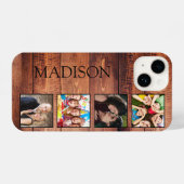Aangepast fotocollage, geregenereerd hout iPhone hoesje (Achterkant horizontaal)