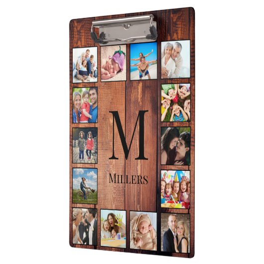 Aangepast fotocollage, geregenereerd hout klembord (Links)