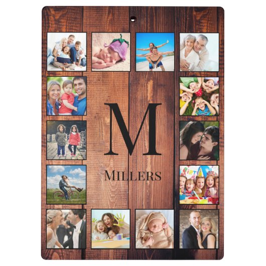 Aangepast fotocollage, geregenereerd hout klembord (Achterkant)