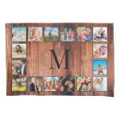 Aangepast fotocollage, geregenereerd hout kussensloop (Voorkant)