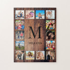 Aangepast fotocollage, geregenereerd hout legpuzzel