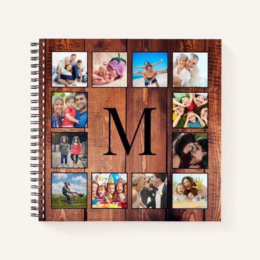 Aangepast fotocollage, geregenereerd hout notitieboek (Voorkant)