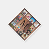 Aangepast fotocollage, geregenereerd hout servet (Hoek)