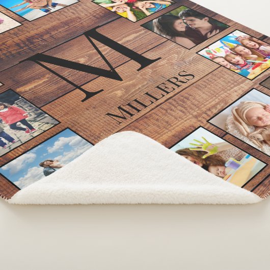 Aangepast fotocollage, geregenereerd hout sherpa deken (3/4)