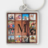 Aangepast fotocollage, geregenereerd hout sleutelhanger (Voorkant)