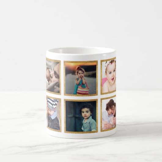 Aangepast fotocollage Glamoureuze Gold Koffiemok (Center)