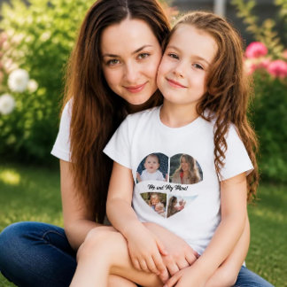Aangepast Fotocollage Hart Meisjes T-Shirt | DP7