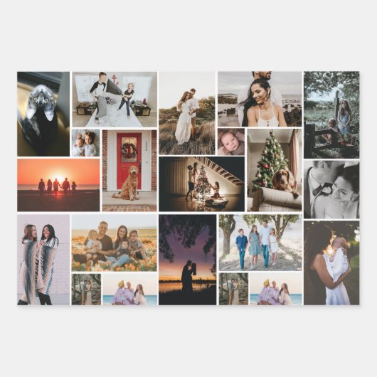 Aangepast fotocollage inpakpapier vel (Voorkant)