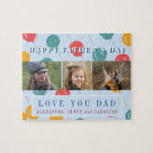 Aangepast fotocollage-liefdescadeau voor Vaderdag Legpuzzel (Horizontaal)