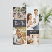 Aangepast fotocollage Modern Wedding Chalkboard Bedankkaart (Staand voorkant)